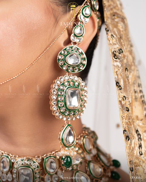 Kundan Zar-e-Taj Bridal Set with Maala Nath and Ring